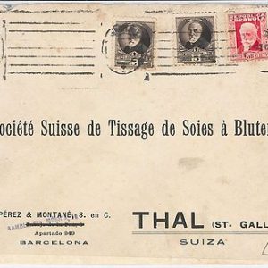 SPAIN  España - POSTAL HISTORY - MIXED FRANKING on COVER sobre to SWITZERLAND