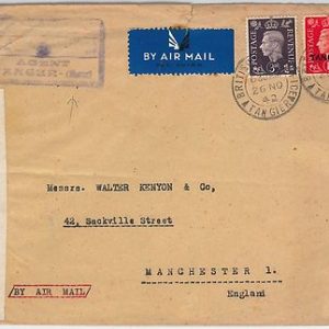BRITISH TANGIER  Morocco -  POSTAL HISTORY - MIXED FRANKING on COVER 1942 Censor