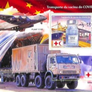 A8717 - S.TOME - ERROR MISPERF  Stamp Sheet -2021 MEDICINE, transport