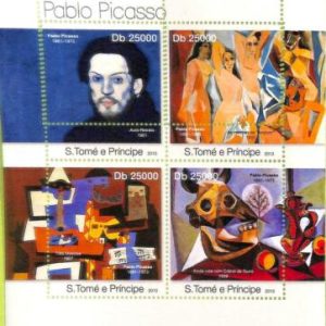 A8633 - S.TOME - ERROR MISPERF Stamp Sheet - 2013 art, PABLO PICASSO