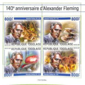 A8955 - TOGO - ERROR MISPERF Stamp Sheet - 2021 ALEXANDER FLEMING , mushrooms