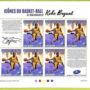 B0686 - NIGER - Stamp Sheet - 2023 - SPORT Basketball, Kobe Bryant