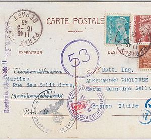 FRANCE -  POSTAL HISTORY - INTERESTING PIECE : Italian German French ARMISTICE