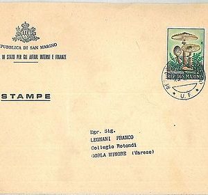 SAN MARINO -  POSTAL HISTORY: card - MUSHROOMS