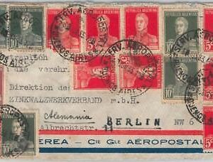 43450-ARGENTINA-postal history:AIRMAIL COVER Via AEROPOSTAL to GERMANY-VERY NICE