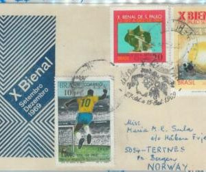 81767 - BRAZIL - POSTAL HISTORY -  COVER to NORWAY  1969 -  ART Football