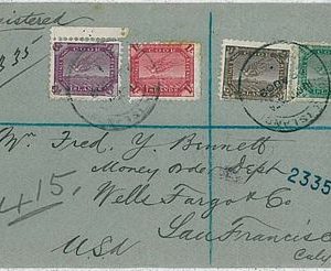 COOK -  POSTAL HISTORY:  registered COVER to USA w/arrival cancelation 1902