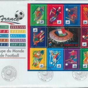 79260 - FRANCE - Postal History - Souvenir Sheet  FDC COVER  1998 - FOOTBALL