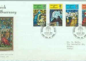 84232 - GUERNSEY - Postal History - FDC COVER 1973 - RELIGION art GLASS WINDOWS