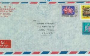 84411 - MALAYA - POSTAL HISTORY - Registered COVER to ITALY -  FLOWERS 1980'S