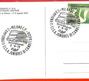 aa2434 - ITALY - Postal History - Special POSTMARK & CARD 1972 Milano ROWING