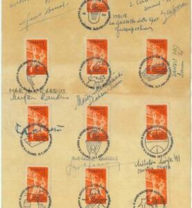 84751 - TURKEY - Postal History - European BASKETBALL postmarks on PAPER  1959