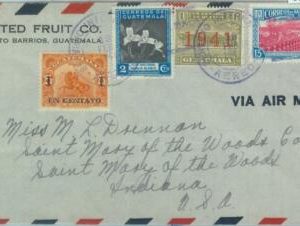 86063 - GUATEMALA - POSTAL HISTORY - Overprinted stamps on AIRMAIL 1941  Orchids