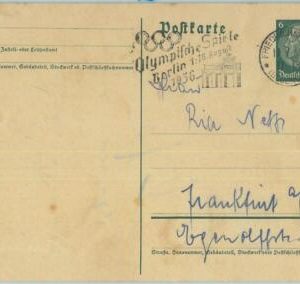 68191 - GERMANY - POSTAL  STATIONERY - 19.7.1936  Olympic postmark