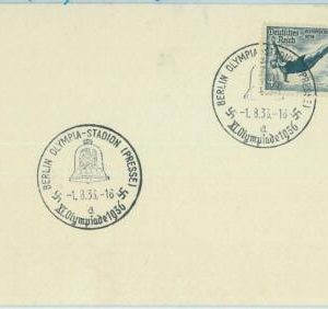 68185 - GERMANY - POSTAL HISTORY - CARD - 1.8.1936 Olympic postmark: BERLIN a