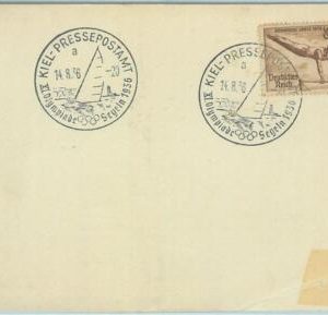 68245 - GERMANY - POSTAL HISTORY - CARD:  14.8.1936 Olympic postmark: KIEL a