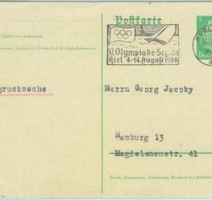 68197 - GERMANY - POSTAL  STATIONERY -  Olympic postmark 1936
