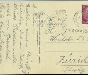 68233 - GERMANY - POSTAL HISTORY - CARD: 13.7.1936 Olympic postmark: GARMISCH