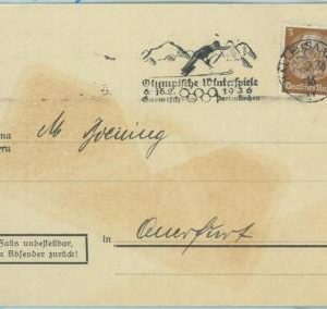 68231 - GERMANY - POSTAL HISTORY - CARD: 22.2.1936 Olympic postmark: Halle
