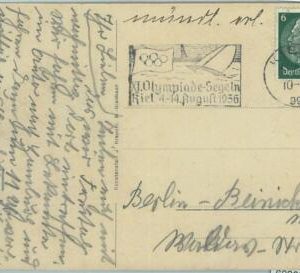 68232 - GERMANY - POSTAL HISTORY - CARD: 1.7.1936 Olympic postmark: KIEL gg