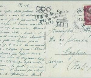 68216 - GERMANY - POSTAL HISTORY - CARD -  31.5.1936 Olympic postmark: MUNCHEN