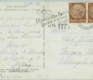 68223 - GERMANY - POSTAL HISTORY - CARD:  5.7.1936 Olympic postmark: KOLBERG