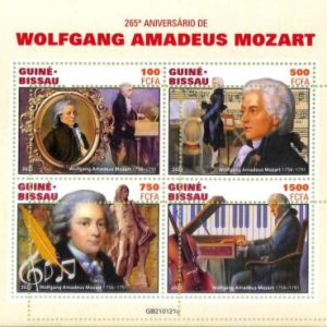A7886 - Guinea-Bissau - ERROR MISPERF Stamp Sheet -2021 MUSIC Mozart