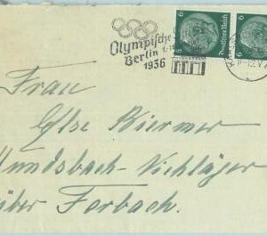 68262 - GERMANY - POSTAL HISTORY - COVER: 7.5.1936 Olympic postmark: Karlsruhe