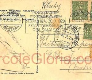ad5942 -  POLAND - Postal History -  Nice POSTMARK on POSTCARD to ITALY 1929