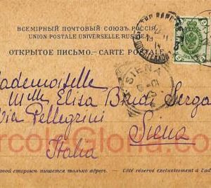 ad5943 - RUSSIA Poland - POSTAL HISTORY -  Postcard from PIONTEK to Italy 1901