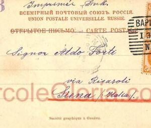 ad5949 - RUSSIA Poland - POSTAL HISTORY -  Postcard from WARSAW  to Italy 1902