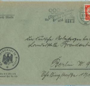 68274 - GERMANY - POSTAL HISTORY - COVER: 3.7.1936 Olympic postmark: BERLIN ah