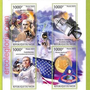 B0710 - NIGER - ERROR MISPERF  Stamp Sheet - 2023 - SPACE Apollo 8