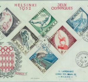 84771 - MONACO - Postal History - 1952 OLYMPIC GAMES  Official FDC Cover