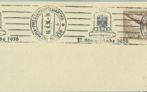 68295  GERMANY - POSTAL HISTORY - 16.8.1936  Olympic postmark: Press Headquarter