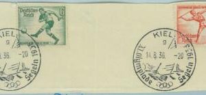 68296  GERMANY - POSTAL HISTORY - 14.8.1936  Olympic postmark: KIEL g