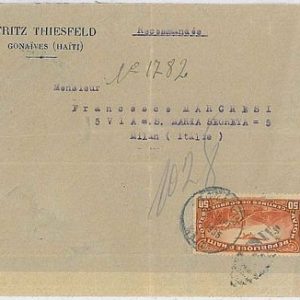 37525   HAITI -  POSTAL HISTORY - REGISTERED  COVER from GONAIVES to  ITALY 1935