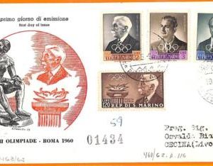 aa2822 - SAN MARINO  - POSTAL HISTORY -  FDC  COVER  1959   OLYMPIC GAMES