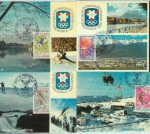 83677 - FRANCE  - Postal History -  4  MAXIMUM CARDS  1968 SPORT Olympic Games