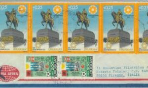 84309 - URUGUAY - Postal History -  COVER to ITALY 1977   Football UPU Olympics