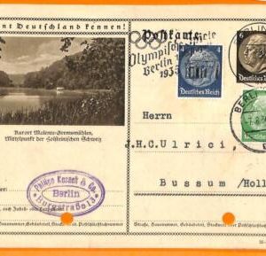 aa2890 - Germany - POSTAL HISTORY - 1936 Olympic Games STATIONERY CARD