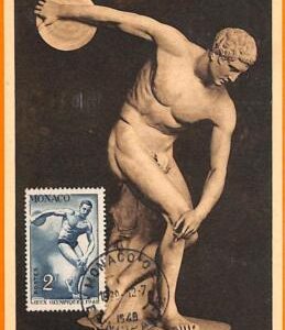 aa2810 - MONACO  - POSTAL HISTORY - FDC  MAXIMUM CARD  1948 Olympic Games