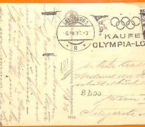 aa2828 - AUSTRIA - POSTAL HISTORY - POSTCARD 1936 Olympic Games postmark