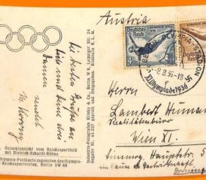 aa2888 - Germany - POSTAL HISTORY - 1936 Olympic Games SPECIAL POSTMARK postcard