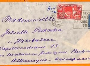 aa2919 - FRANCE - POSTAL HISTORY - 1934 Olympic Games STAMP + POSTMARK on COVER