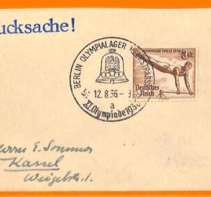 aa2883  - Germany - POSTAL HISTORY - 1936 Olympic Games SPECIAL POSTMARK