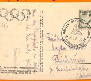aa2855 - Germany - POSTAL HISTORY - 1936 Olympic Games POSTMARK Closing Day