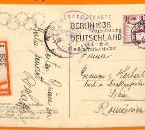 aa2861 - Germany - POSTAL HISTORY - 1936 Olympic Games SPECIAL POSTMARK
