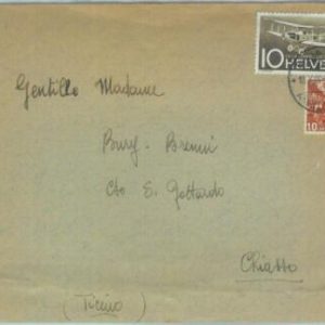 89100 - SWITZERLAND - POSTAL HISTORY -  TWIN VALUES on COVER  1944 - Airplanes
