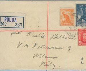77266  - AUSTRALIA - POSTAL HISTORY -  Registered COVER from POLDA to ITALY 1948